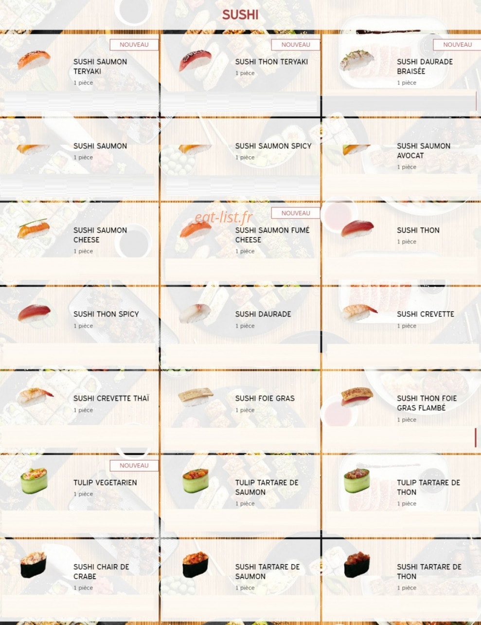 Yapan Sushi — carte page 4