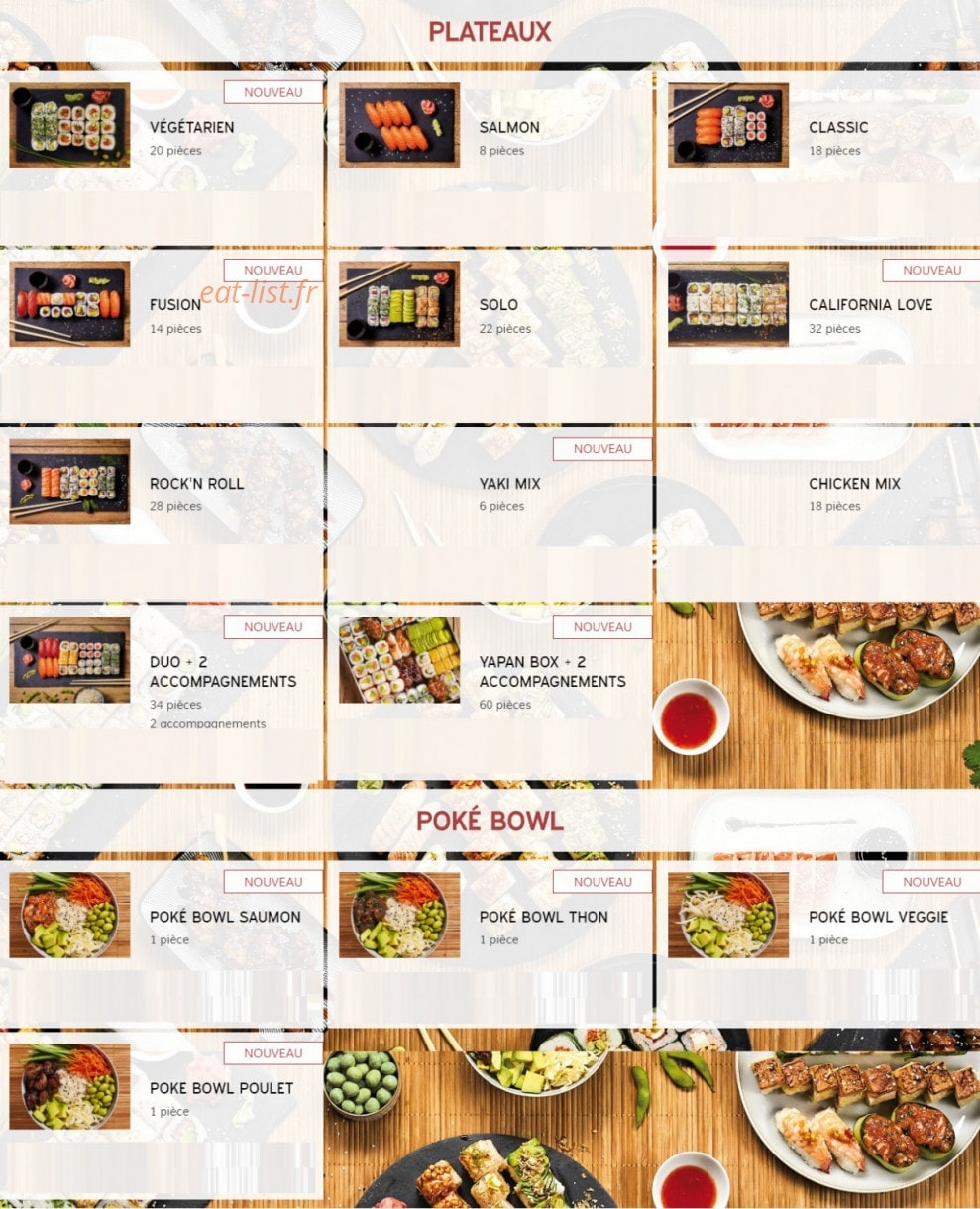 Yapan Sushi — carte page 2