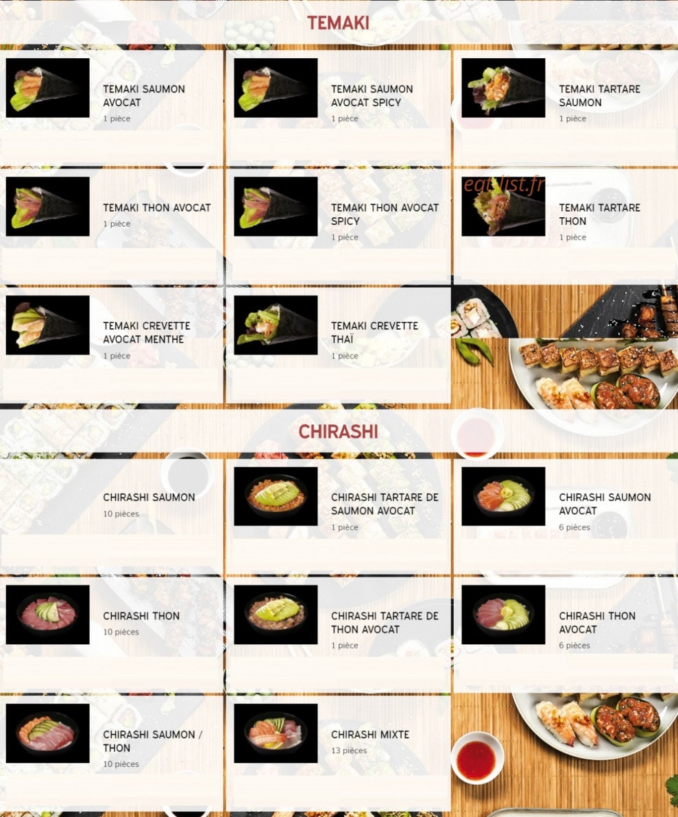 Yapan Sushi — carte page 9