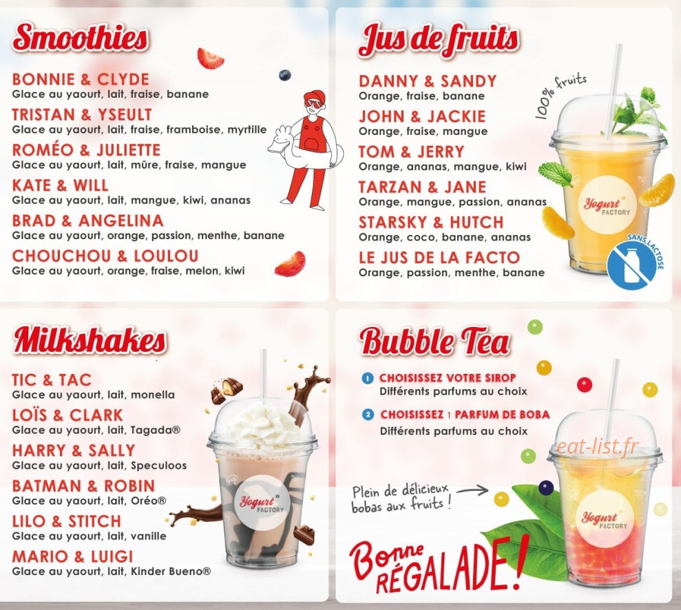 Yogurt Factory — carte page 2