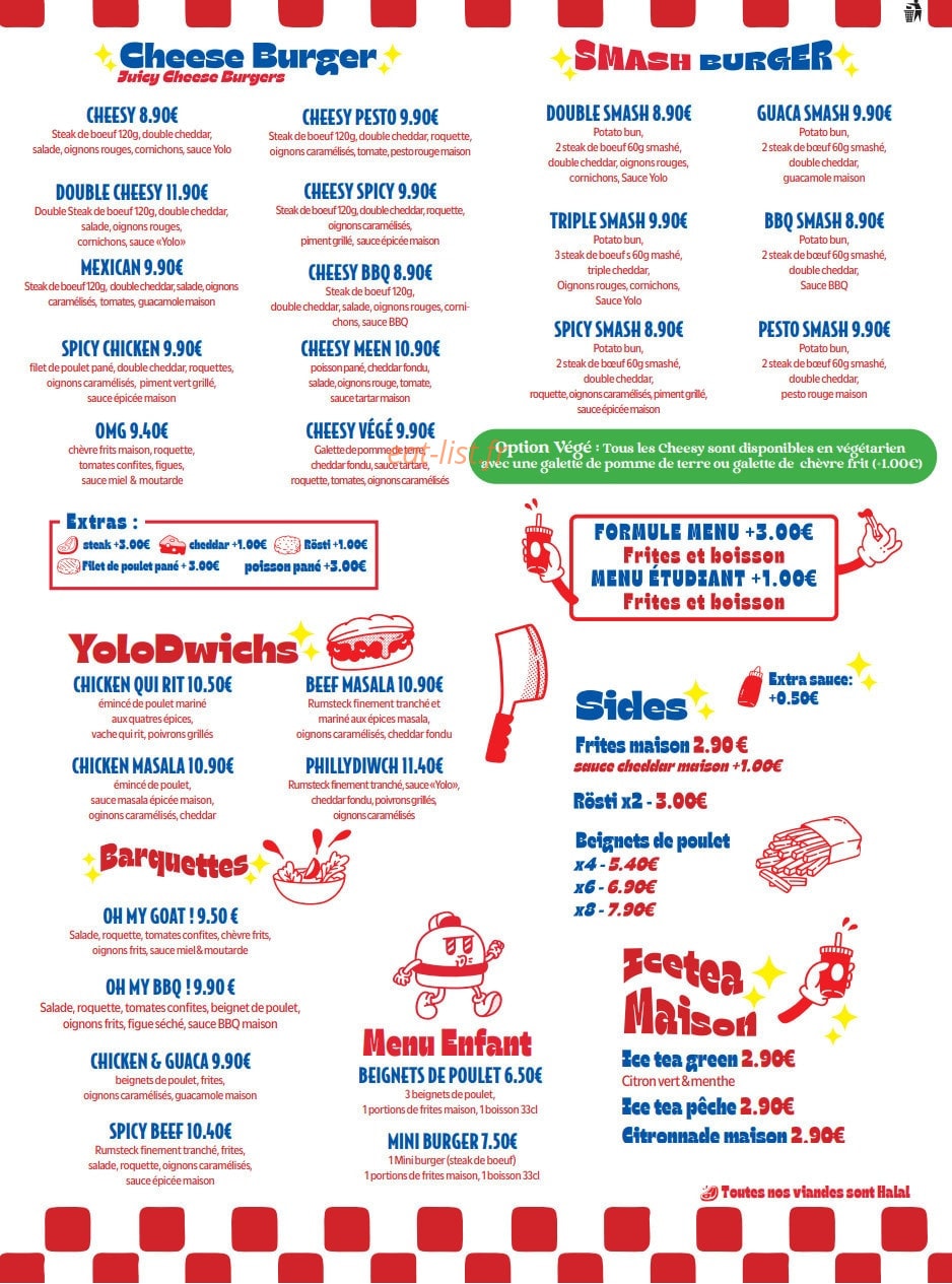 Yolo Smash Burger — carte page 2