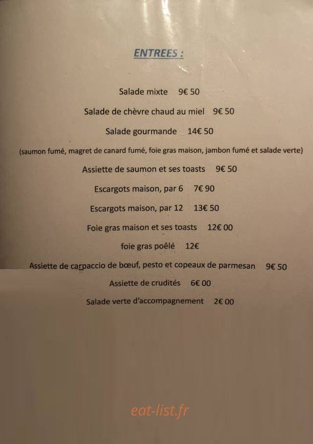 Au Tilleul — carte page 1