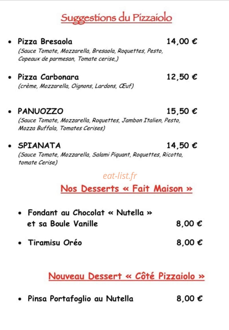 Pizza Stub — carte page 1