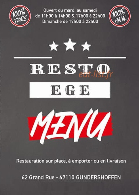 Resto Ege — carte page 1