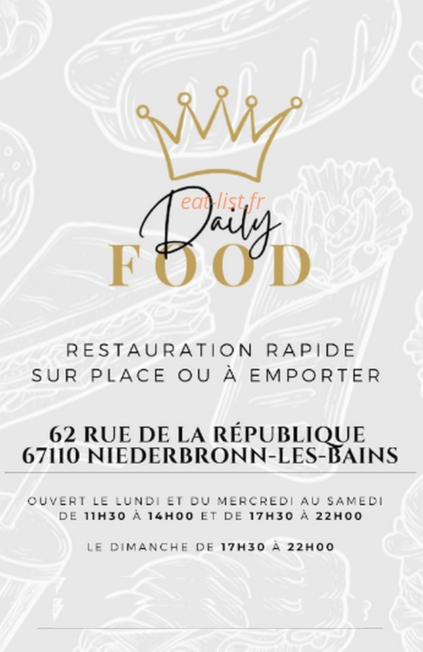 Daily Food — carte page 1