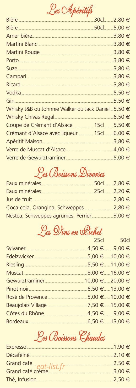 Restaurant Winstub Buerestuebel Zuem — carte page 2