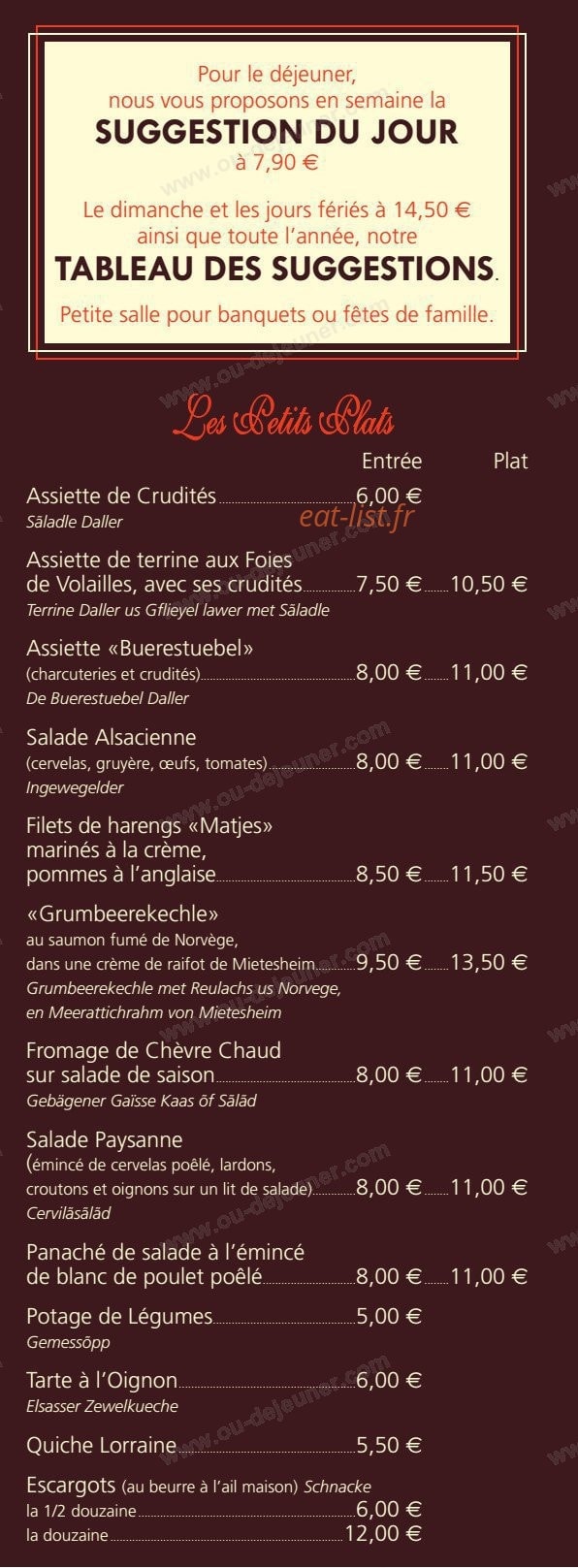 Restaurant Winstub Buerestuebel Zuem — carte page 3