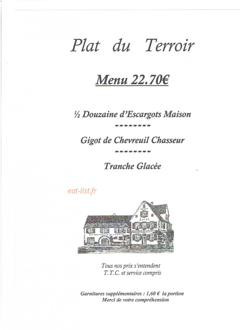 Restaurant de Jaegerthal — carte page 2