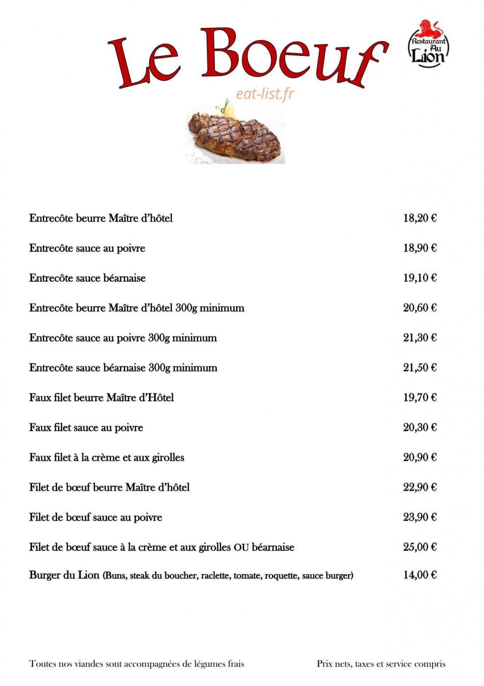 Au Lion — carte page 4