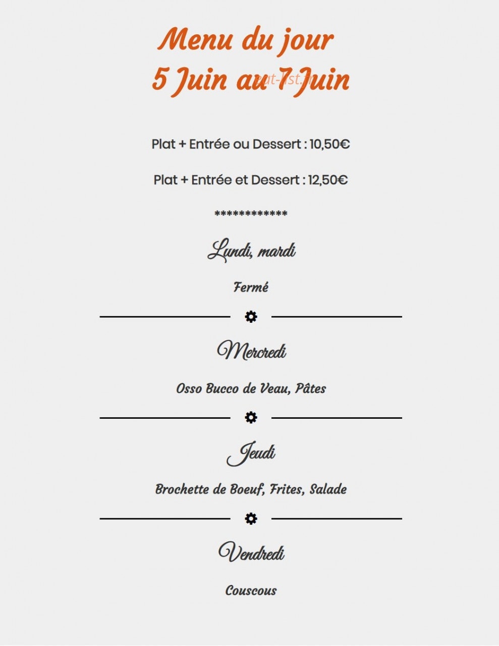 Restaurant A la Charrue — carte page 6