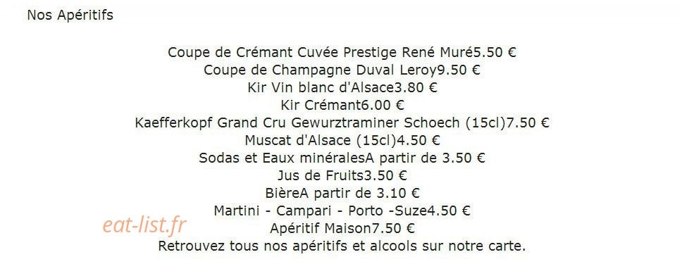 Hôtel Restaurant Au Boeuf — carte page 2