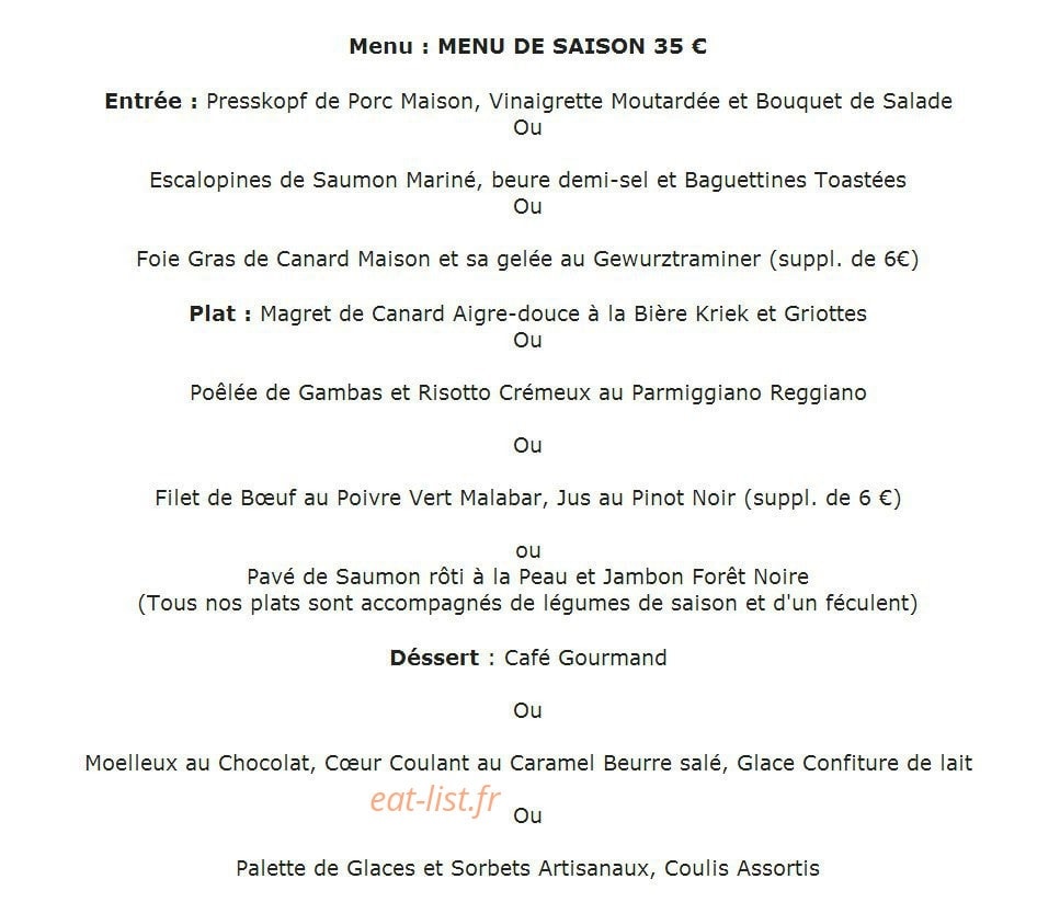 Hôtel Restaurant Au Boeuf — carte page 6