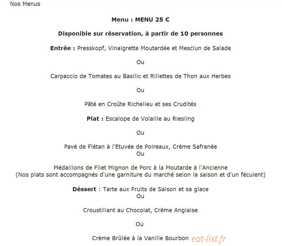Hôtel Restaurant Au Boeuf — carte page 5