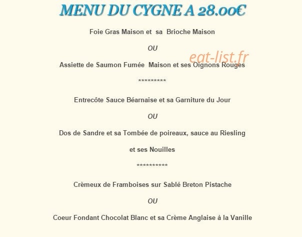Au Cygne — carte page 8