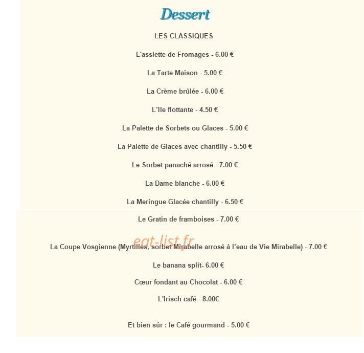 Au Cygne — carte page 6