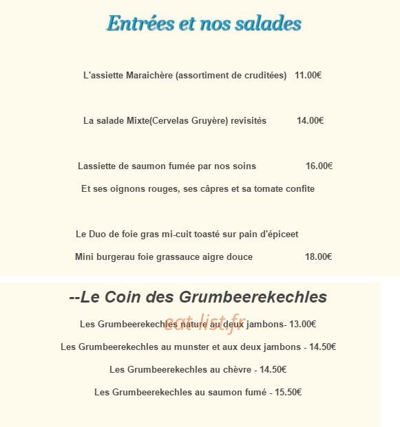 Au Cygne — carte page 1