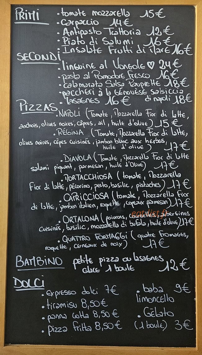 Trattoria del Amore — carte page 2