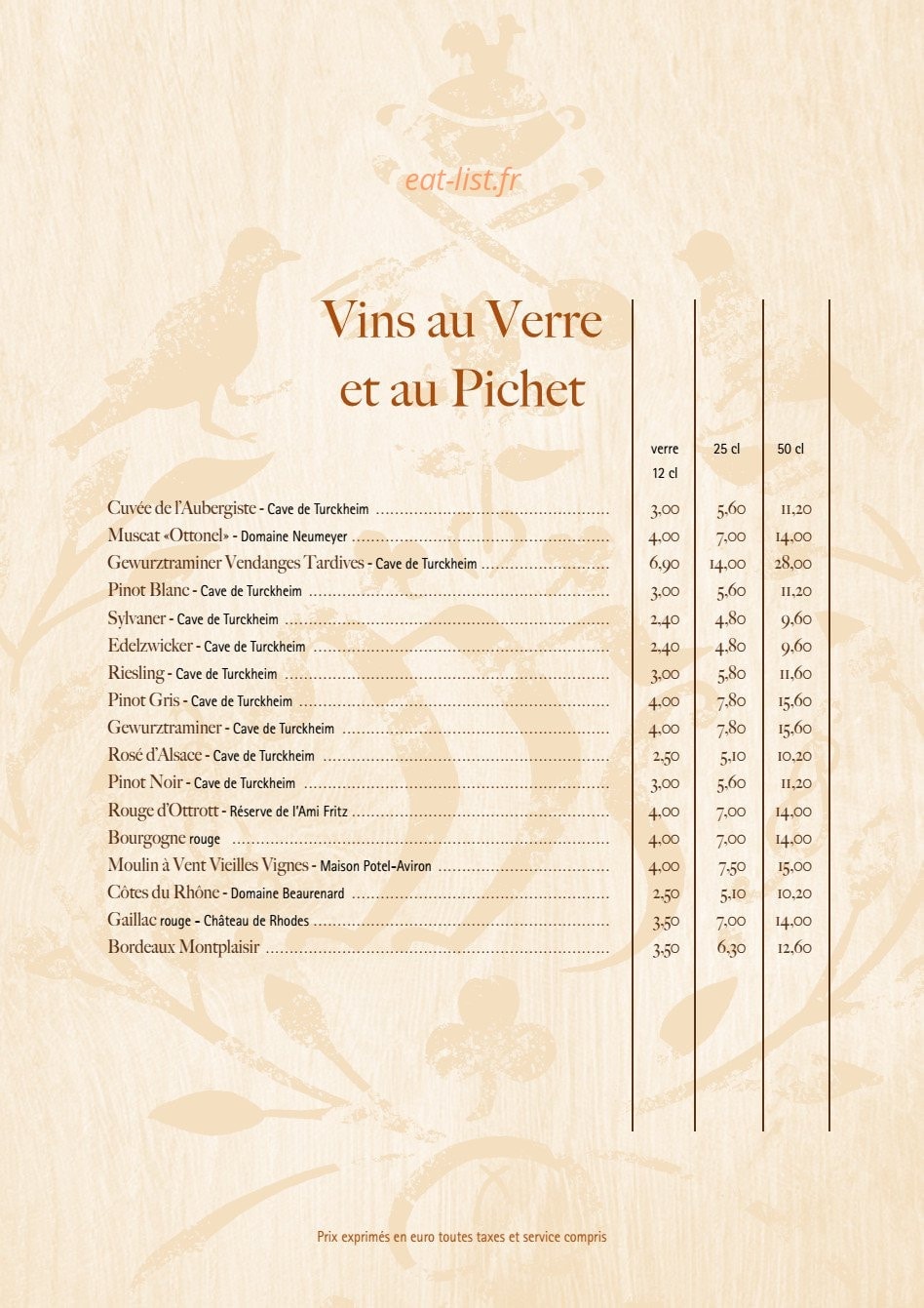 Auberge du Moulin — carte page 6