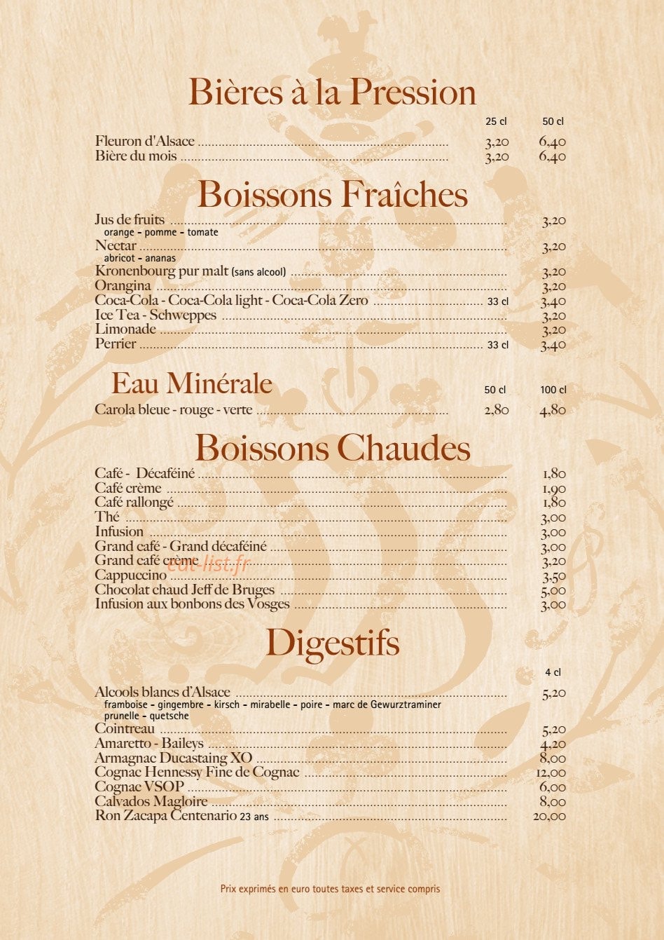 Auberge du Moulin — carte page 15