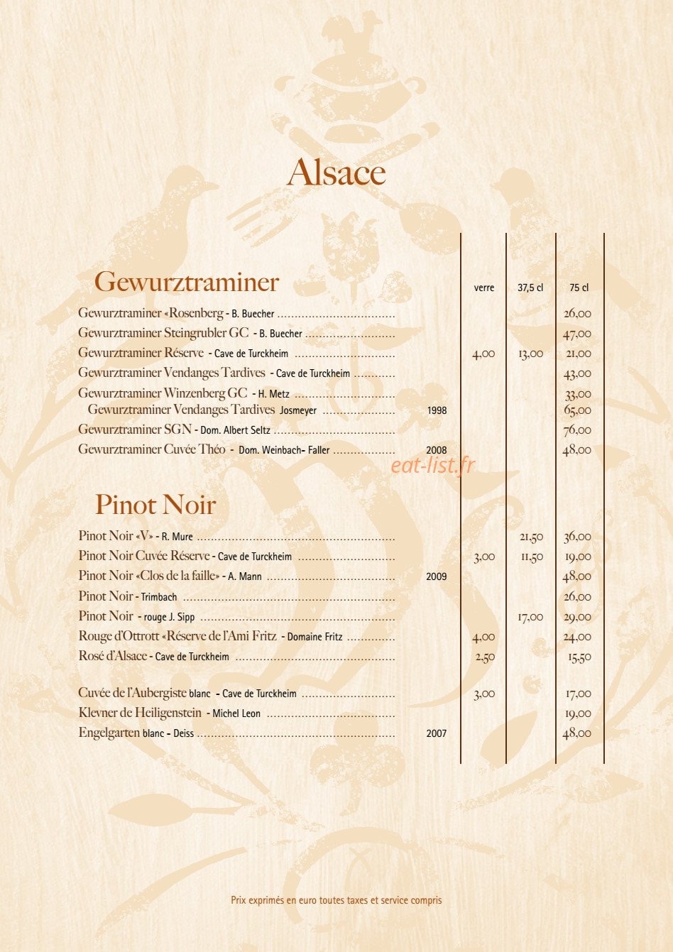 Auberge du Moulin — carte page 11