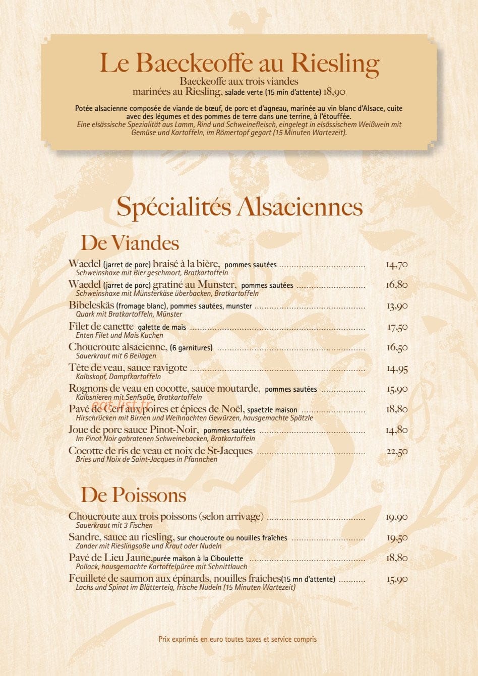 Auberge du Moulin — carte page 3