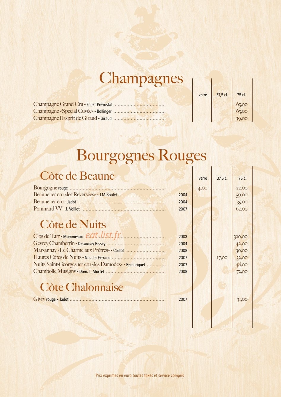 Auberge du Moulin — carte page 10