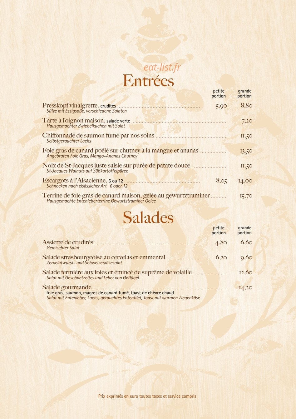 Auberge du Moulin — carte page 2