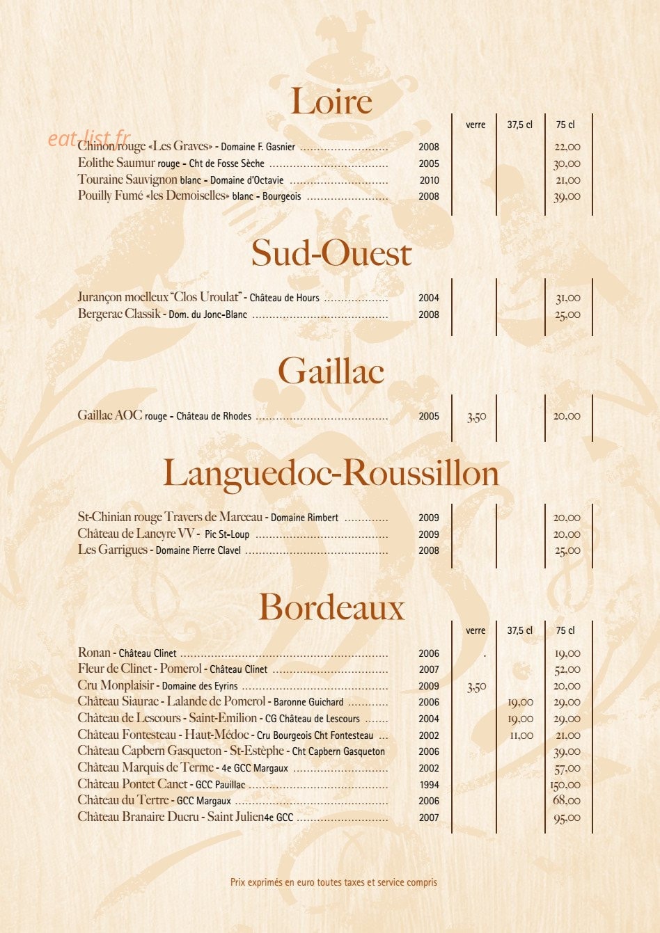 Auberge du Moulin — carte page 7