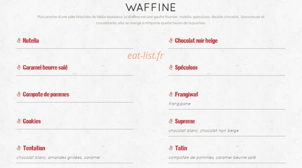 Waffle factory — carte page 3