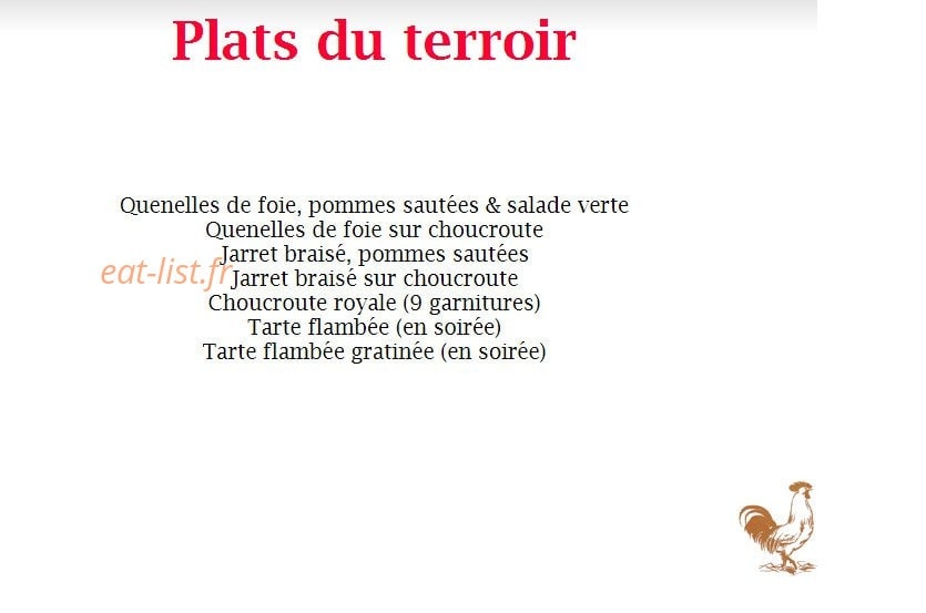 Au Coq d'Or — carte page 4