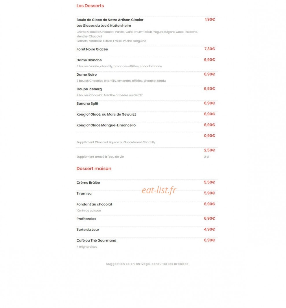 Le Cordon Rouge — carte page 4