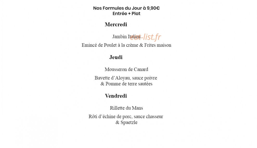 Le Cordon Rouge — carte page 10