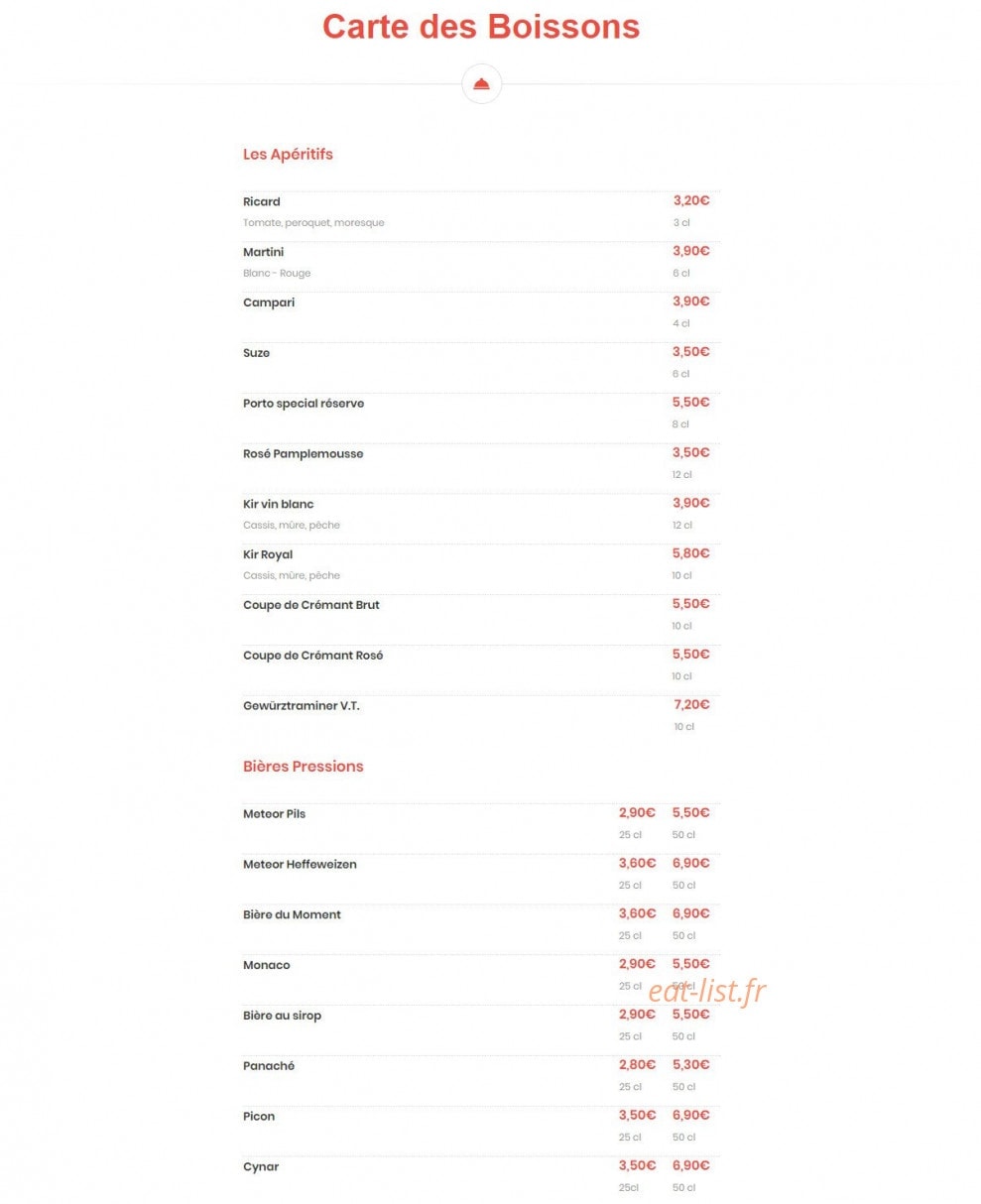 Le Cordon Rouge — carte page 5