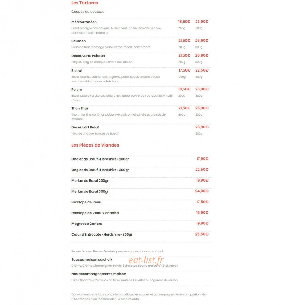 Le Cordon Rouge — carte page 3