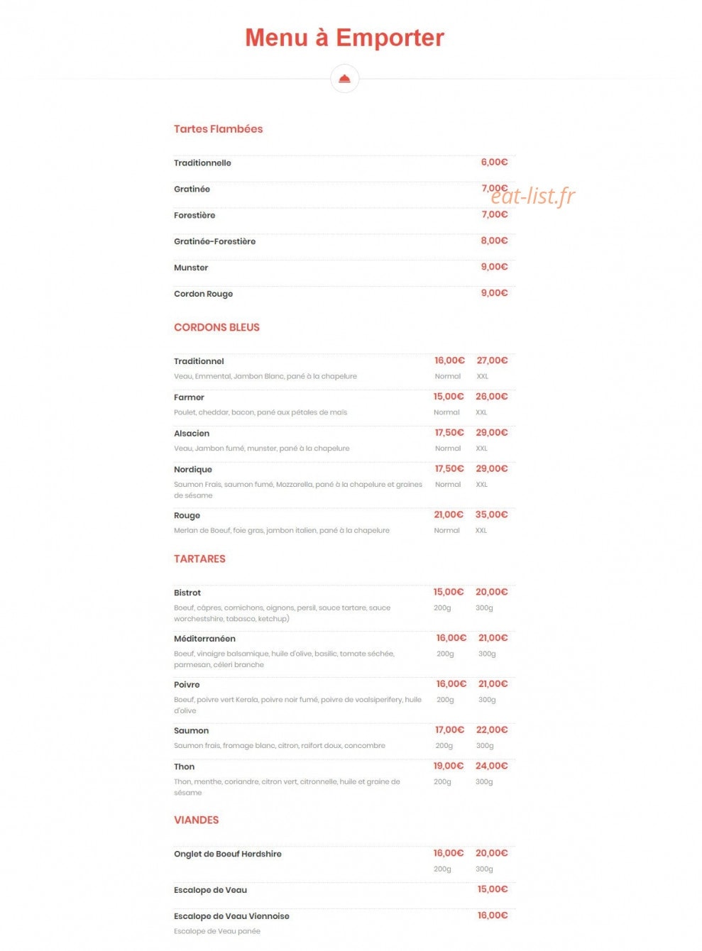 Le Cordon Rouge — carte page 9