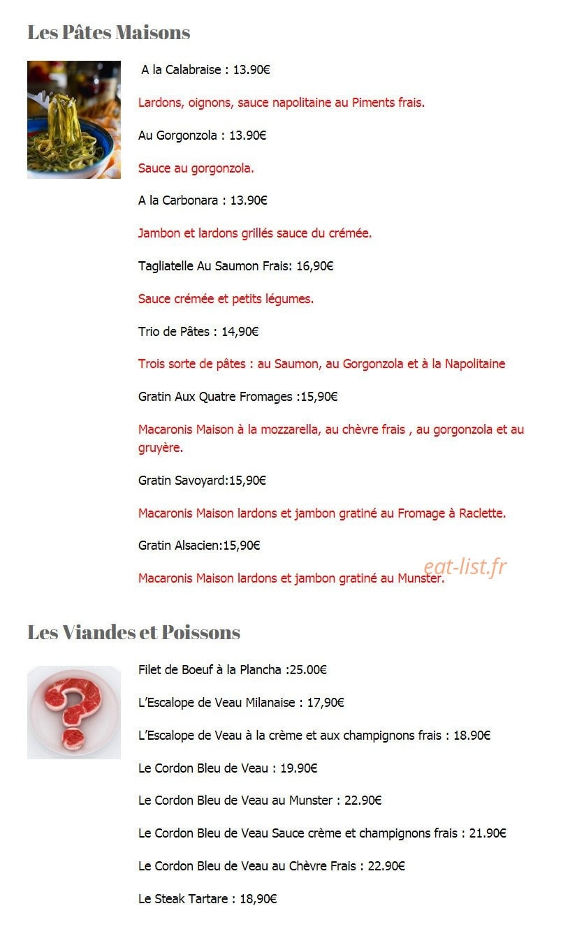 Le Basilic — carte page 3