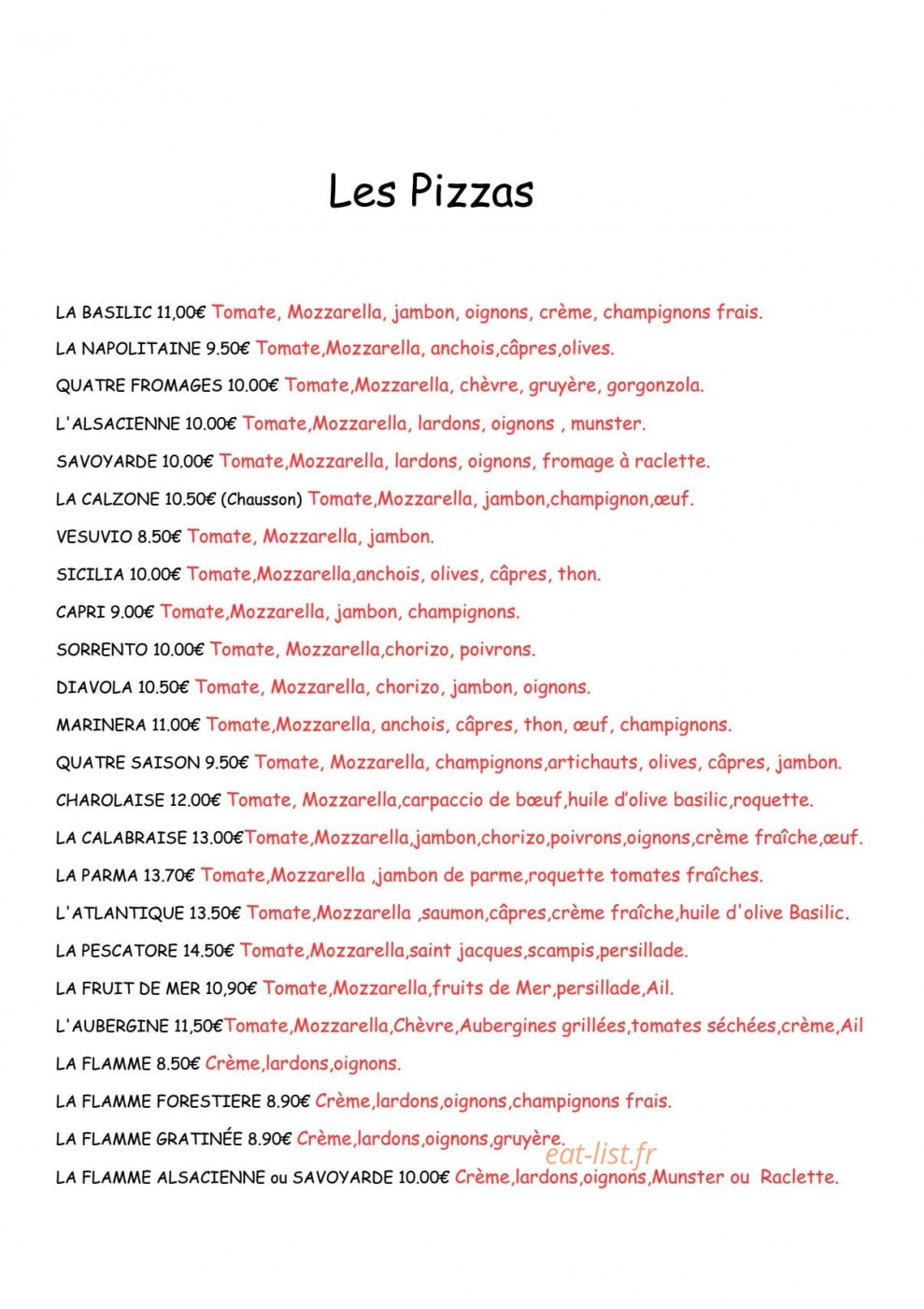 Le Basilic — carte page 1