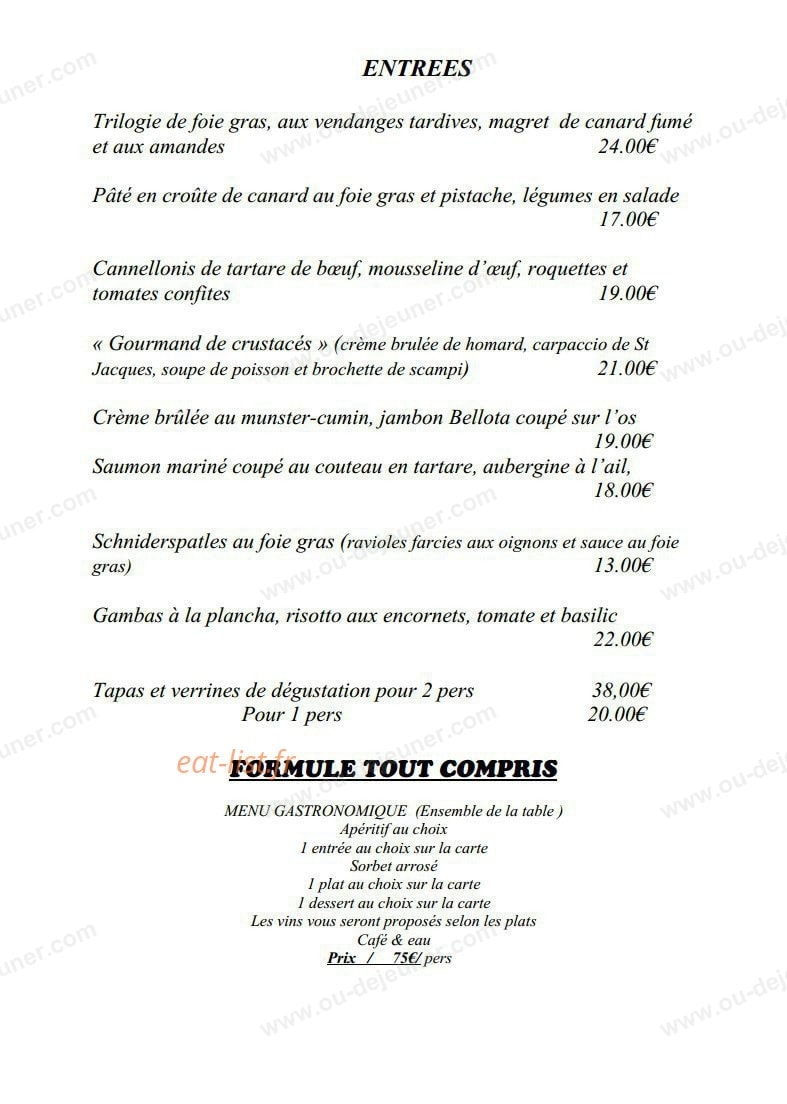 Auberge de la Bruche — carte page 2