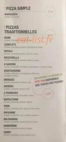 La Pat' à Pizza — carte page 2