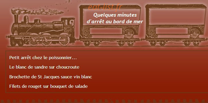 Restaurant de la Gare — carte page 3
