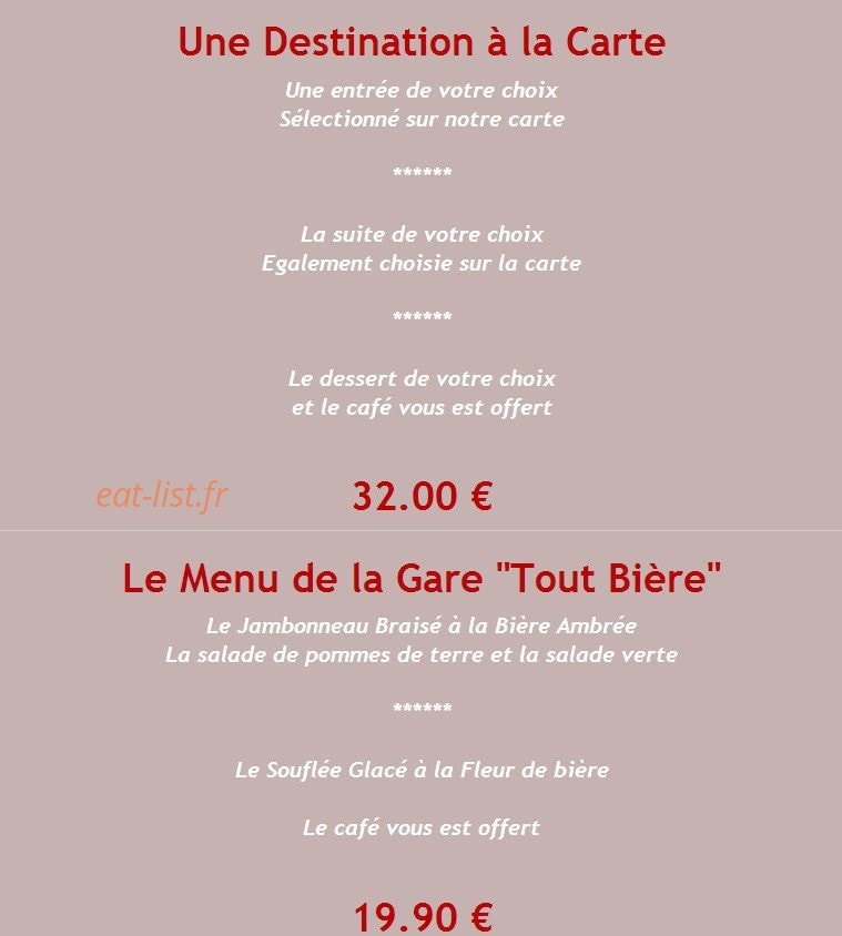 Restaurant de la Gare — carte page 7