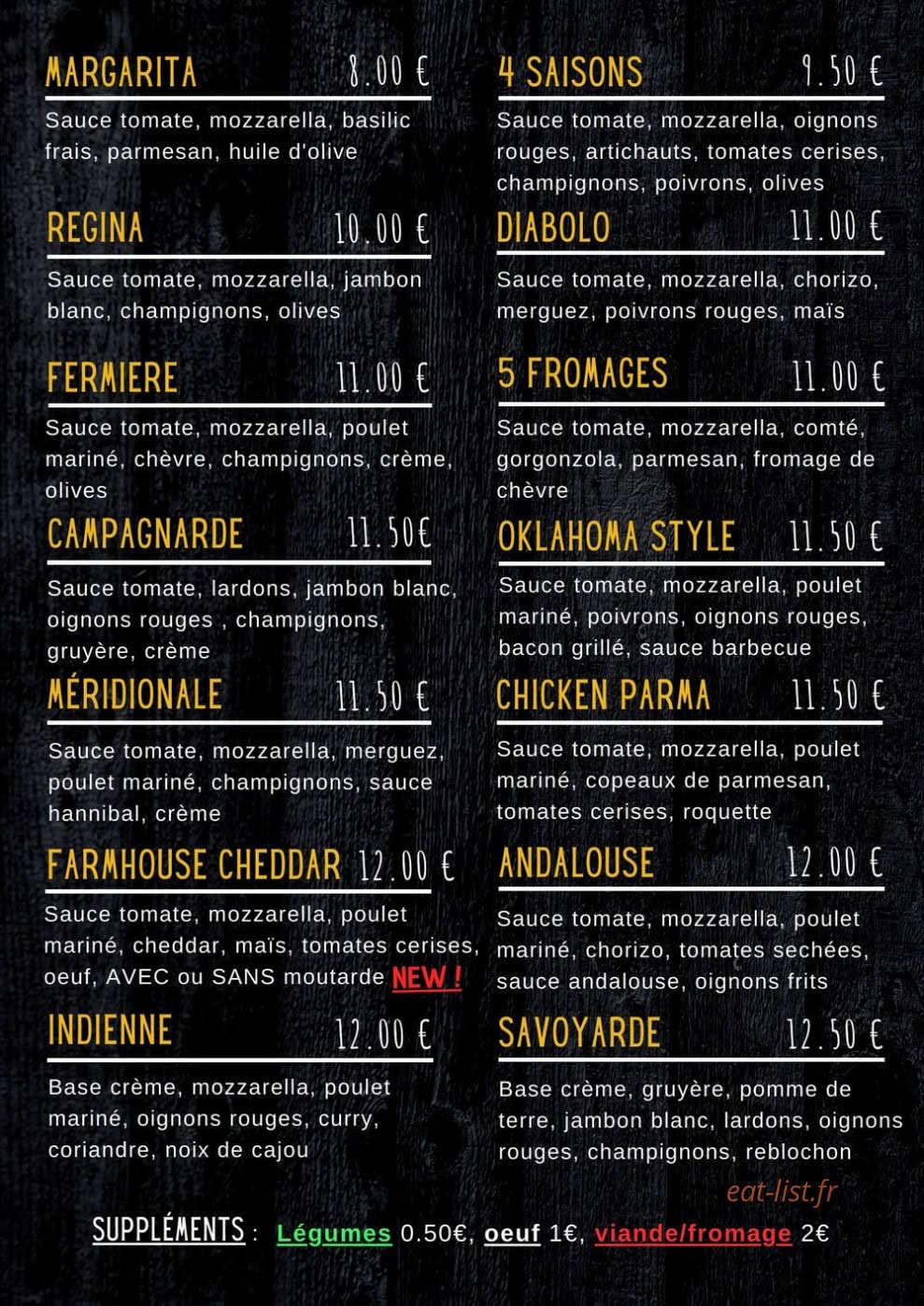 La Bella Flamm’s — carte page 2