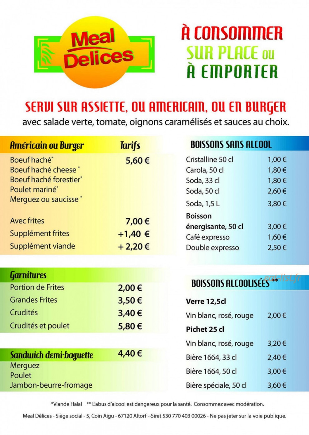 Meal Delices — carte page 2