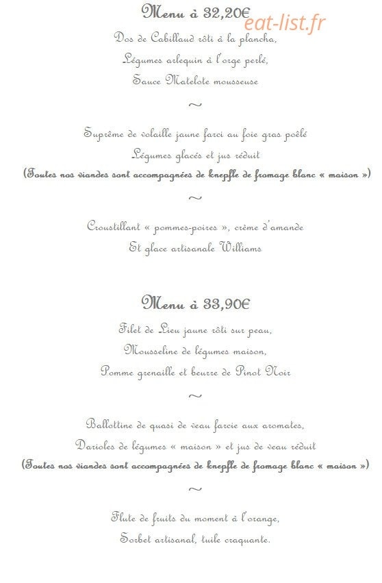 Restaurant Au Canal — carte page 3