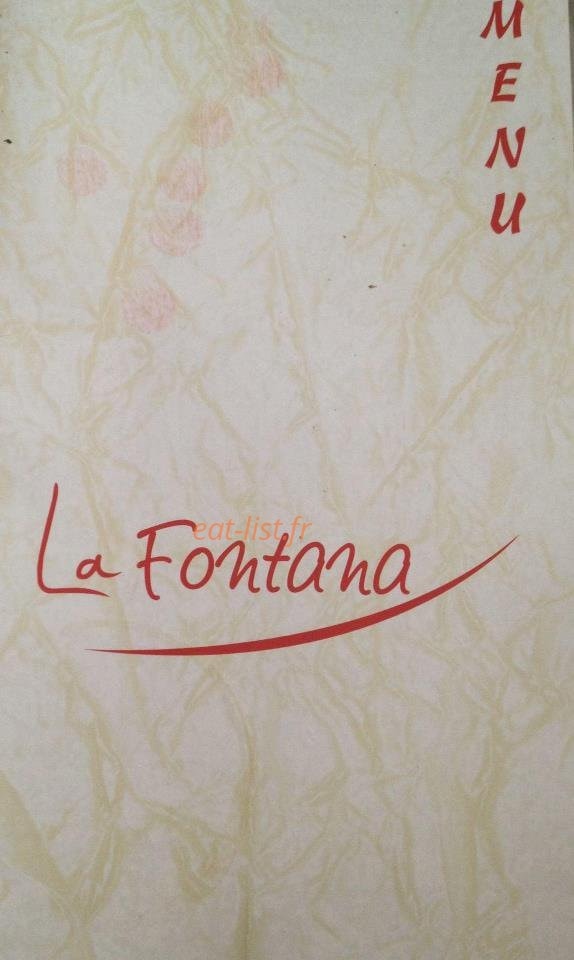 Restaurant La Fontana — carte page 1