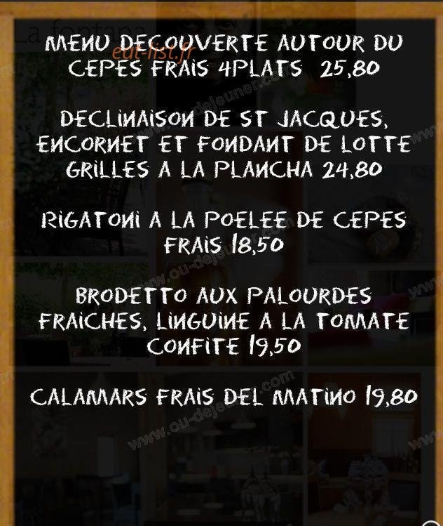 Restaurant La Fontana — carte page 10