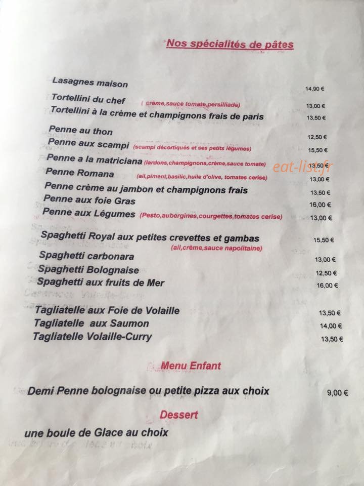 Chez Mimmo — carte page 5