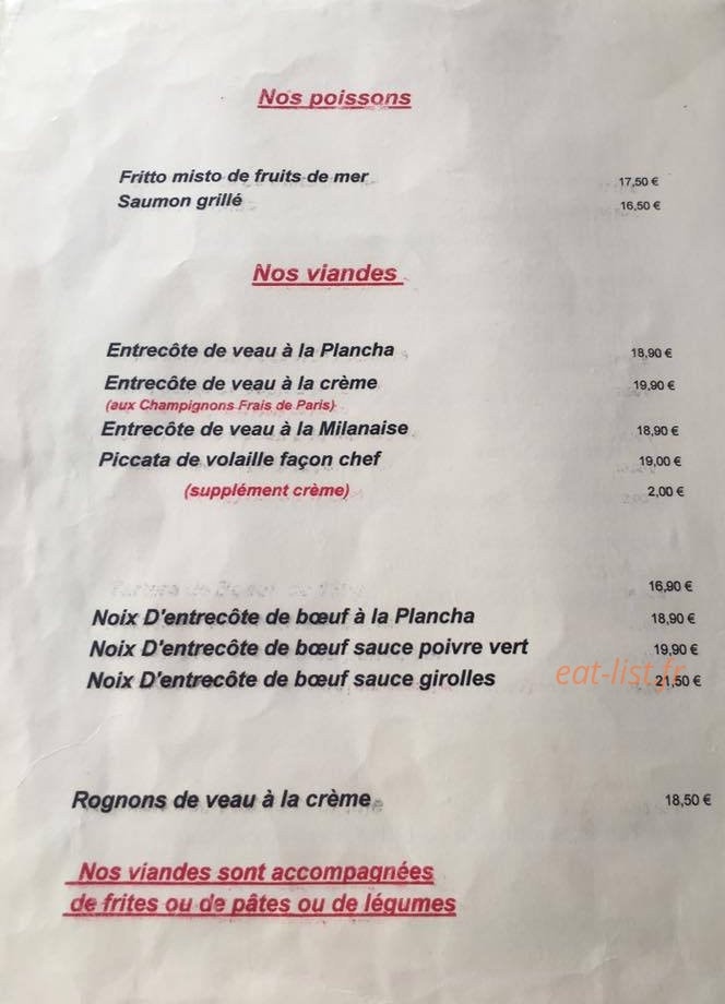 Chez Mimmo — carte page 3