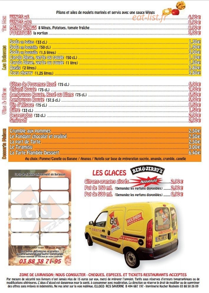 Go Pizza Molsheim — carte page 4