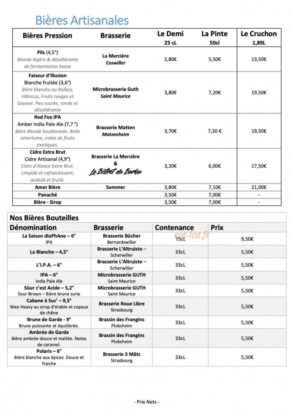Le Bistrot du Barbu — carte page 3